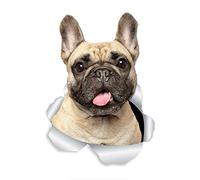SHUNHUA Autocollants Muraux 3D Adorable Bouledogue français Chien Stickers muraux Frenchie Chien Toilette Autocollant 3D Chien Voiture fenêtre et Pare-Chocs Autocollant 20 cm