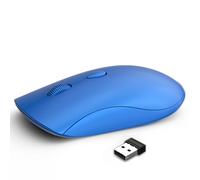 SHUNJINRUN Souris sans fil pour Chromebook, ordinateur portable, PC, MacBook, souris d'ordinateur optique fine et portable avec mini récepteur USB, clic silencieux, 2400 DPI, 2,4 GHz, souris mobile de