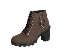 SHUNJOY Bottines de motard décontractées et classiques à talons pour femme
