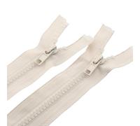 SHUNLI 2 Pièces 65 cm Fermeture Eclair- Maille 5 mm - Beige Séparable Plastique Fermeture Éclair pour vestes DIY