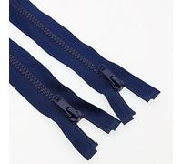 SHUNLI 2 Pièces 68 cm Fermeture Eclair- Maille 5 mm - Bleu Foncé Séparable Plastique Fermeture Éclair pour vestes DIY