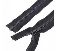 SHUNLI 2 Pièces 80 cm Fermeture Eclair- Maille 5 mm -Noir Séparable Plastique Fermeture Éclair pour vestes DIY