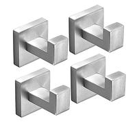 SHUNLI 4 Pièces Crochet Nickel Brossé pour Salle de Bain, Crochets pour Serviettes de Bain, Crochet Mural Home Patère à Crochets, Acier Inoxydable SUS304