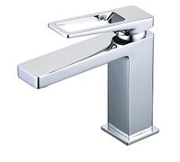 SHUNLI Chromé Mitigeur Lavabo Robinet de Salle de Bains,Robinet de lavabo Design Créatif Moderne,Monotrou Mousseur Robinetterie,Laiton Pure,Argent