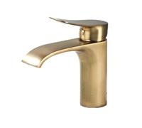 SHUNLI Robinet Salle Bain Cascade - Mitigeur Lavabo Rétro en Laiton Bronzé - Robinet de Lavabo Laiton Antique Eau Chaude et Froide Disponible