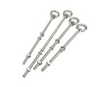 SHUNMIN Anneau De Levage Boulon à œil Long allongé de 20 à 300 mm en Acier Inoxydable 304, Filetage métrique M4-M20, vis à œil de Levage avec écrou et rondelle Piton INOX(M8X300mm)