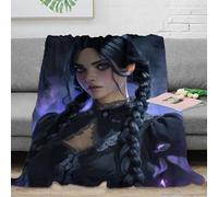 SHUNXIFQ Mercredi Couverture Impression 3D Literie Lit Super Douce Et Douillette Peluche Cadeau en Microfibre pour Garçons Et Filles pour Enfant Camping 40x50inch(100x130cm)