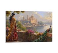 SHUNXIFQ Princesse indienne Impression Sur Toile Inspiration Tableau Mural Image Sur Toile Photo Sur Toile Pour Salon Chambre À Bureau Restaurant 16x24inch(40x60cm)