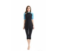ShuoBeiter Modest Swimsuit Rash Guard Surfing Suit Short Sleeve Swimwear Burkini Swimming Costume (S10, XXL)