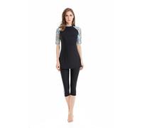ShuoBeiter Modest Swimsuit Rash Guard Surfing Suit Short Sleeve Swimwear Burkini Swimming Costume (S9, XXL)