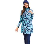 ShuoBeiter Women Burkini Swimsuits Modest Muslim Swimwear Islamic Long Sleeve Full Cover Bathing Suit (4XL,S3)