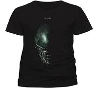 SHUOCAI Men's Alien Covenant - Run Alien Printed Black T-Shirt Black L