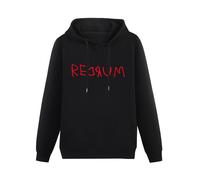 SHUOCAI Stanley Kubrick Redrum The Shining Stephen King Overlook Hotel Scary Hoodies Long Sleeve Pullover Loose Hoody Sweatershirt Black S