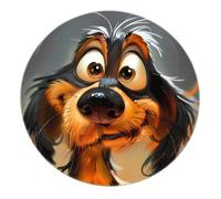 SHUODAOCO Chien de Dessin animé Tapis Rond Abstrait Moderne 200cm - Doux antidérapant Bienvenue Cercle Tapis pour Chambre Salon Décoration Intérieure Dressing