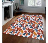 SHUODAOCO Feuille colorée Botanique Tapis Salle à Manger Cuisine antidérapante Doux Chevet Chevet Moderne Boho Style Tapis d’entrée 80x150cm