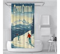 SHUODAOCO Rideau de Douche Bleu Paysage d’Hiver Moderne Ensemble de Rideaux de Douche Extra Longs avec Crochets Tissu en Polyester Lavable pour Salle de Bain Spa Collège Dortoir 120Bx200Lcm