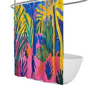 SHUODAOCO Rideaux de Douche de Salle de Bain de forêt Tropicale Scène de Jungle colorée Rideaux de Douche de Bain Polyester imperméable Boho pour dortoir Universitaire 150Bx200Lcm