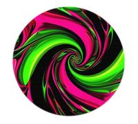 SHUODAOCO Spirale Dégradé Rond Tapis Moderne Abstrait 3D Coloré Fluorescent Vert Rose Tourbillon Cercle Carpette pour Chambre à Coucher Cuisine Décor 120cm