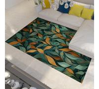 SHUODAOCO Tapis à Motif de Feuille botanique 100x150cm Tapis de Sol de Feuillage Artistique Arrière-Cour Vestiaire Entrée pour Salon Chambre à Coucher Résistant aux Taches Mince Pliable