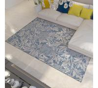 SHUODAOCO Tapis botanique 80x120cm Bleu Floral & Feuillage Grand Tapis Moderne décoration intérieure Plantes abstraites Petits carpette pour Chambre d’Amis Couloir antidérapant