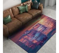 SHUODAOCO Tapis de Chambre à Coucher 140x200cm Sunset Water Ice Cube Petit Tapis antidérapant Lavable pour Les Zones à Fort trafic Salon Cour arrière Couloir Entrée