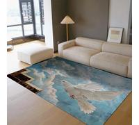 SHUODAOCO Tapis de Colombe Blanche 60x90cm pour Salon Chambre à Coucher Foyer canapé Tapis d’entrée Lavable Pliable Ferme Doux Salle d’étude de Solarium