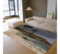 SHUODAOCO Tapis lavables 120x180cm Tapis d’Arbre Vert Doux pour Chambre à Coucher Salon antidérapant à Poils Ras résistance aux Taches de forêt Grand jeté pour Bureau de Ferme