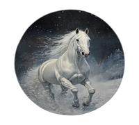 SHUODAOCO Wild Horse Round Carpets 200cm - Tapis de Cercle d’Animaux forts Modernes Tapis lavables Doux antidérapants pour Chambre à Coucher entrée Salon hôtel