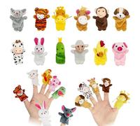 SHUOHONG 12 Pièces Marionnettes à Doigts en Peluche, Mini Marionnettes à Main Colorées, Ensemble de Jouets en Peluche pour Garçons et Filles Cadeaux pour Noël, Pâques et Fête d'enfants