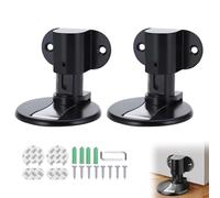 SHUOHONG 2 Pièces Butee de Porte Magnetique en Métal, Butée de Porte Magnétique Invisible Solide avec Adhésif et Vis, Butee de Porte, Arret de Porte, Stop Porte, Bloc Porte pour Bureau Maison (Noir)