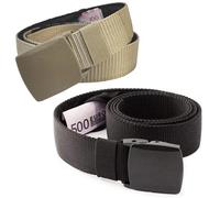 SHUOHONG 2 Pièces Ceinture Cache Billets Homme, Caché Pochette Secrete Voyage, Réglable Ceinture Résistant à l'usure, S'applique à Sports de Plein Air Voyages d'affaires Loisirs Quotidiens