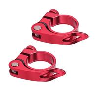 SHUOHONG 2 Pièces Collier de Selle de Vélo 31,8 Mm, Antivol Selle Velo, Pince Selle Velo en Alliage D'Aluminium à Dégagement Rapide pour Vélo, Accessoires de Vélo pour Vtt, Vélo de Route (Rouge)