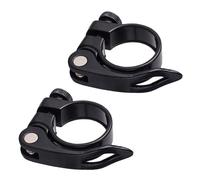 SHUOHONG 2 Pièces Collier de Selle de Vélo 31,8 Mm, Antivol Selle Velo, Pince Selle Velo en Alliage D'Aluminium à Dégagement Rapide pour Vélo, Accessoires de Vélo pour Vtt, Vélo de Route (Noir)