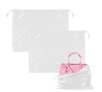 SHUOHONG 2 Pièces Housse de Rangement pour Housse Anti-Poussière, Housses Chaussures, Sac Chaussures Voyage avec Cordon, Sac Rangement Chaussures, Sac Rangement, Pochette Rangement Sac a Main(Blanc)