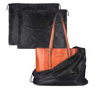 SHUOHONG 2 Pièces Housse de Rangement pour Housse Anti-Poussière, Housses Chaussures, Sac Chaussures Voyage avec Cordon, Sac Rangement Chaussures, Sac Rangement, Pochette Rangement Sac a Main(Noir)