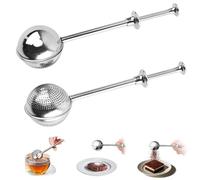 SHUOHONG 2 Pièces Infuseur Thé, Pinces à Thé en Acier Inoxydable, Filtre Réutilisable avec Poignée Télescopique, Boule a The Infuseur, Passoire Fine Infuseur pour Théière, Mug, Tasse, Verre