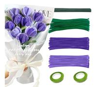 SHUOHONG 300 Pièces Cure Pipe Chenille, Fil Chenille, Fils Chenilles Loisirs Creatifs, Cleaners Crafts Set 6mm x 300mm pour Diy Artisanat Décoration Fournitures Loisirs Creatifs (Violet)