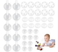 SHUOHONG 40 Pièces Hochet Bebe, Squeaker Plastique Grelot, Bébé Hochet Boîte, Couineurs en Plastique Transparent, Balles Grelot à Coudre pour Bricolage Poupée Jouet Animal