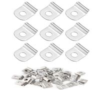 SHUOHONG 50 Pièces Collier de Serrage en U, Collier de Serrage Inox, Collier Serrage Inox, Collier de Serrage Métallique, Collier Durite, U-Tube Pince Anneau Fixation Tuyau, Collier de Fixation Ø 2 mm