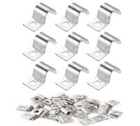 SHUOHONG 50 PièCes Collier de Serrage en U, Collier de Serrage Inox, Collier Serrage Inox, Collier de Serrage Métallique, Collier Durite, U-Tube Pince Anneau Fixation Tuyau, Collier de Fixation Ø 8 mm