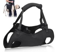SHUOHONG Harnais Chien Réglable Noir Harnais pour Chien Très Élastique et Respirant avec Boucle Sécurité Poignée Souple Convient Chiens Âgés et Chiens Souffrant de Problèmes Articulaires(S)