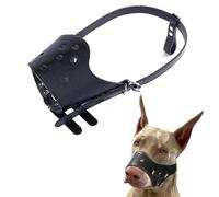 SHUOHONG Muselière Chien Souple Réglable, Musoliaire Chien Anti-Morsure, Museliere pour Chiens, Museliere pour Les Chiens de Taille Grande, Moyenne (PU-Noir-XS)