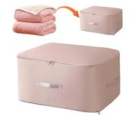 SHUOHONG Sac Compression Voyage, 54x42x60 CM Organisateur Auto Compression avec Poignée Renforcée, Sac Rangement Vetement Pliables, Sac Rangement Couette pour Literie Couvertures Jouets (Rose)