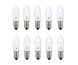 ShuoHui Lot de 10 ampoules halogènes E10 de rechange pour guirlande lumineuse 14 V 3 W 3000 K