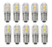 ShuoHui Lot de 10 ampoules LED E10 6 V avec culot à vis 2835 4 puces SMD jaune mise à niveau pour phares, lampes de poche, lampe de poche, lampe de poche, blanc chaud 3000 K