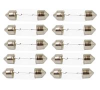 ShuoHui Lot de 10 ampoules navettes 12 V 5 W C5W SV8,5 36 mm/39 mm Éclairage de plaque minéralogique Ampoule à incandescence pour habitacle coffre Boîte à gants (44 mm)