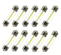 ShuoHui Lot de 10 ampoules navettes blanc chaud 12 V 36 mm pour éclairage de plaque minéralogique intérieur coffre boîte à gants 3000 K (36 mm)