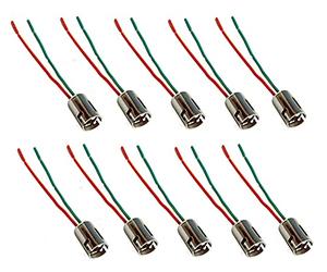 ShuoHui Lot de 10 douilles B15 B15D / BA15D 1 FIL ADAPTATEUR DE Douille pour ampoule LAMPE SOCLE CONNECTEUR AMpoule pour bateau 12V 24V