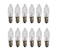 ShuoHui Lot de 12 ampoules de rechange E10, ampoules incandescentes, ampoules de rechange, blanc chaud 34 V, 3 W, ampoules de rechange pour arceaux de bougies, guirlandes lumineuses, chandeliers