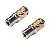 ShuoHui Lot de 2 ampoules BAU15S PY21W jaune ambré 33 SMD LED 5630 pour clignotants ou feux de recul, ampoule 12 V